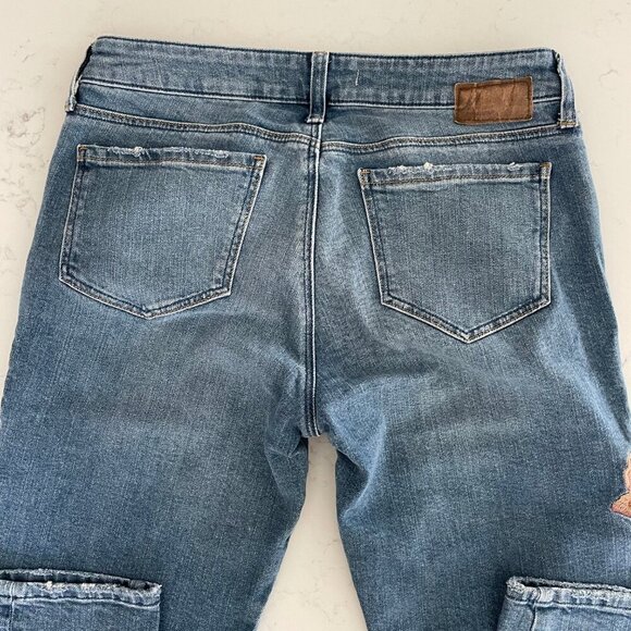Mavi Jeans Co. ADA Boyfriend M Rise Embroidered Rose Motif M Wash Jeans Sz 27 - Picture 7 of 12
